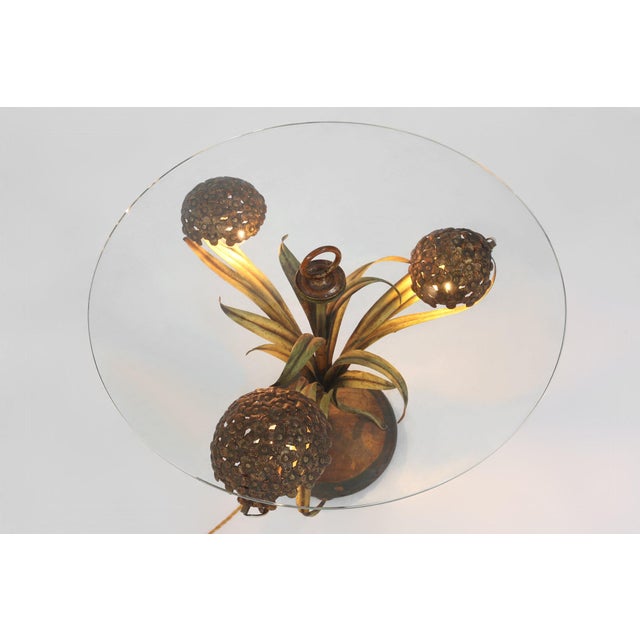 Hollywood Regency French Coffee Table with Lightning in Brass Flowers, 1950s For Sale - Image 6 of 18