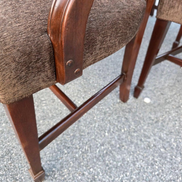 English Regency Revival Mahogany and Gilt Shield-Back Dining Chairs, Set of Five, Circa 1930 For Sale - Image 12 of 18