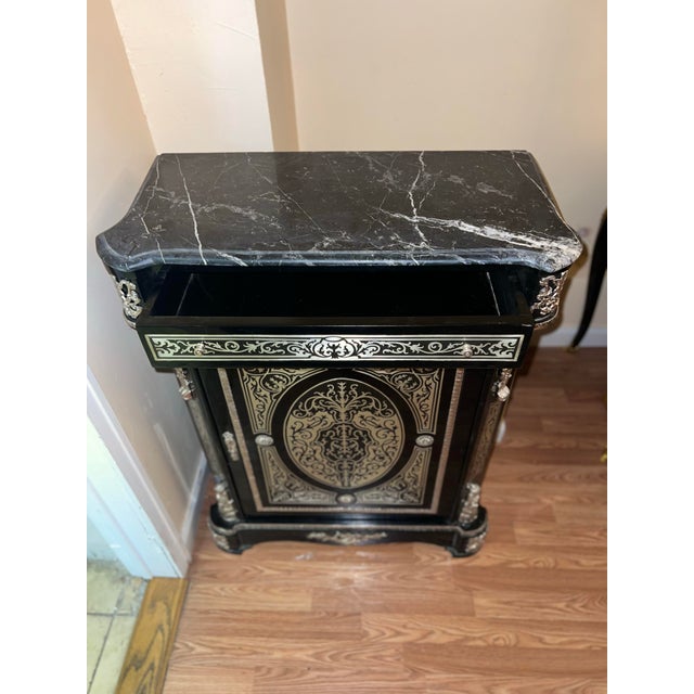 Black 1960s Boulle Buffet Credenza Cabinet For Sale - Image 8 of 8