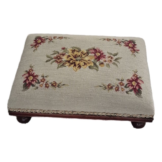Vintage Victorian-Style Footstool For Sale
