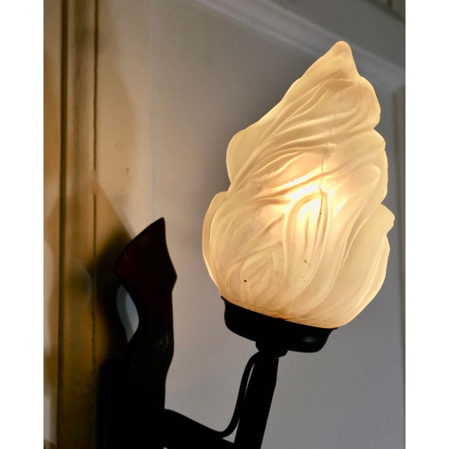 Metal French Gothic Iron Entrance Wall Light , 1930s For Sale - Image 7 of 7