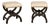Viennese 1900s Black Stools with X-Form Bases and Custom Upholstery, a Pair For Sale