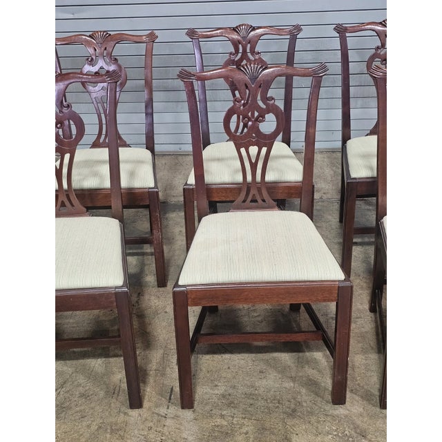 Hickory Chair Furniture Company Set of Late 20th Century 6 Hickory Chair Chippendale Mahogany Dining Chairs For Sale - Image 4 of 13