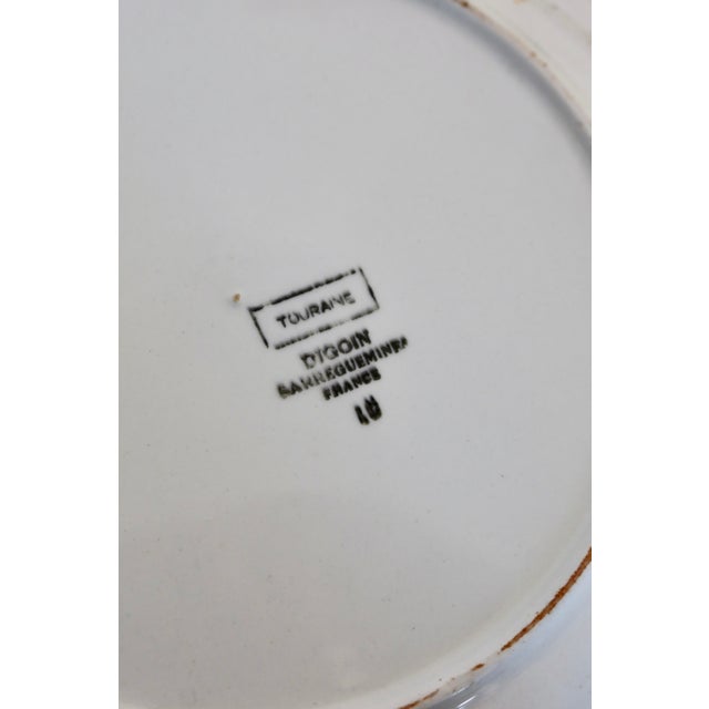 Blue Blue Earthenware Flat Plates from Gien, 1950s, Set of 4 For Sale - Image 8 of 12