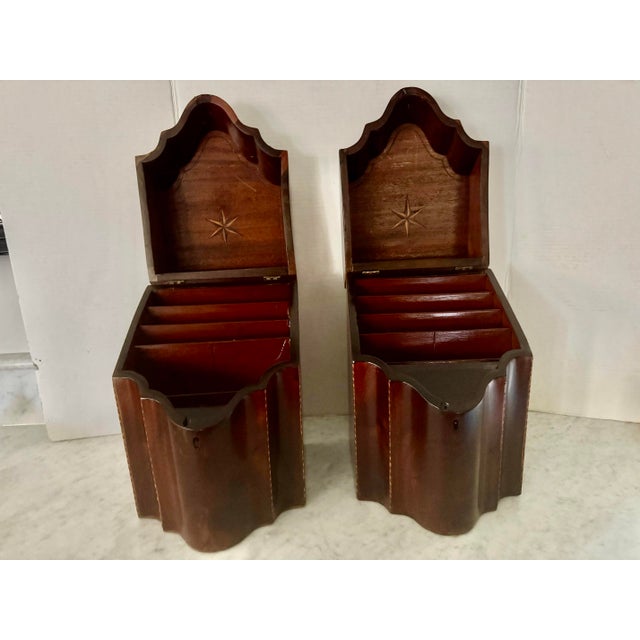 Brown Pair of 19th Century Mahogany Letter Boxes With Satinwood Inlay For Sale - Image 8 of 10