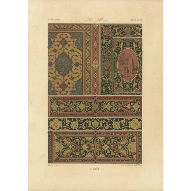 Renaissance Panel Ornament Arabesque and Grotesque Motifs, 1869, Lithograph For Sale - Image 10 of 10