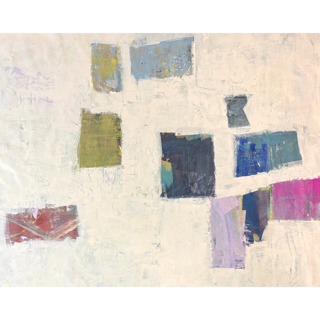 Acrylic on un-stretched canvas. Full canvas dimensions measure 67W x 60H. Stretches to approximately 59 x 52. Signed on...
