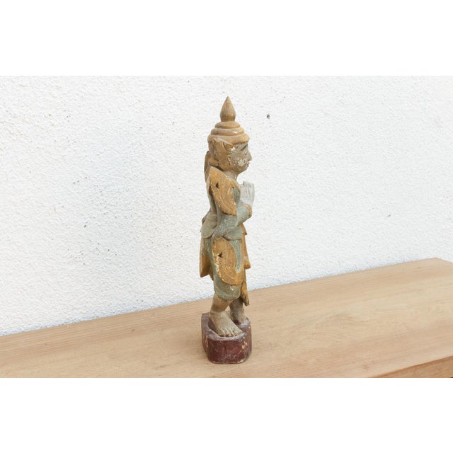 19th Century Antique Burmese Celestial Attendant Figure For Sale - Image 5 of 6