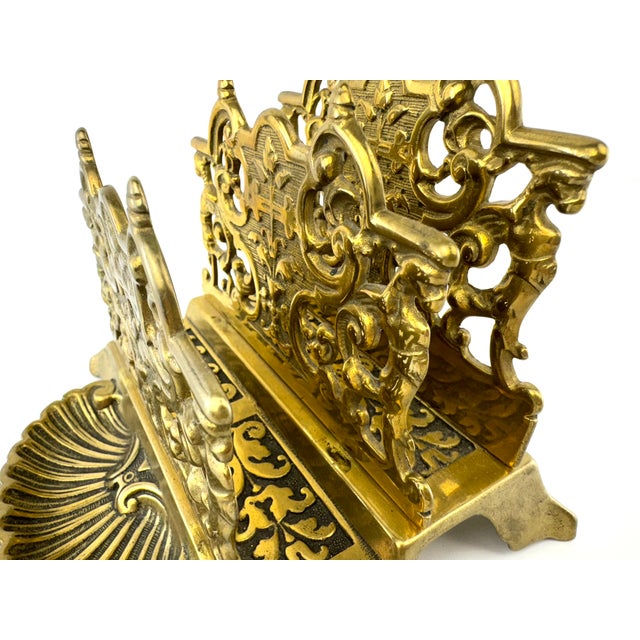 Rococo Vintage 1940's French Rococo Brass Letter Holder For Sale - Image 3 of 10
