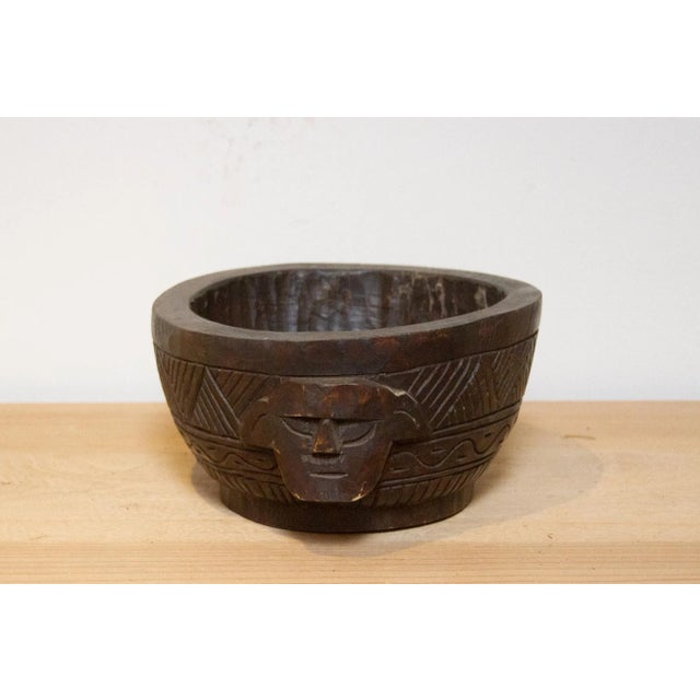 Tribal Hand-Carved Ao Naga Kitchen Bowl For Sale - Image 3 of 6