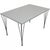 Piet Hein square dining table with a white laminated tabletop with a steel edge and legs of chrome steel. The table is...