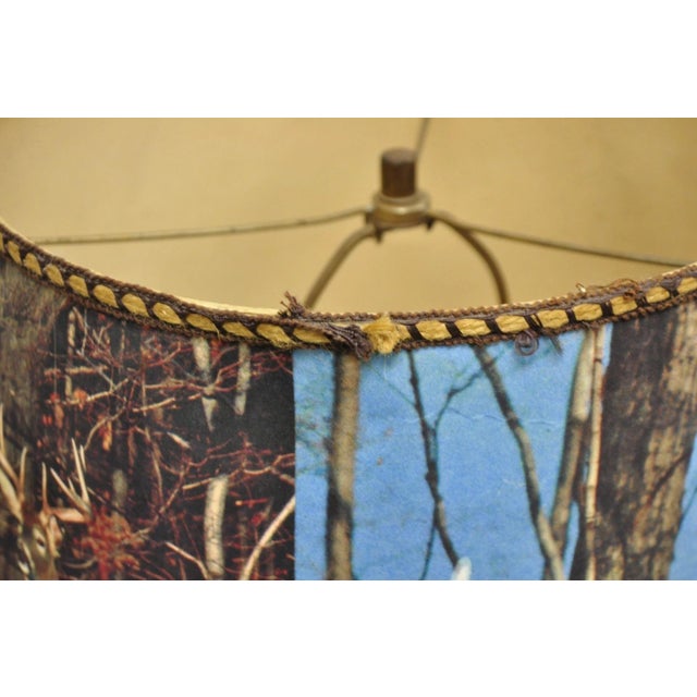 Vintage Rustic Taxidermy Tripod Deer Hoof Foot Cabin Decor Table Lamp W/ Shade For Sale - Image 14 of 17