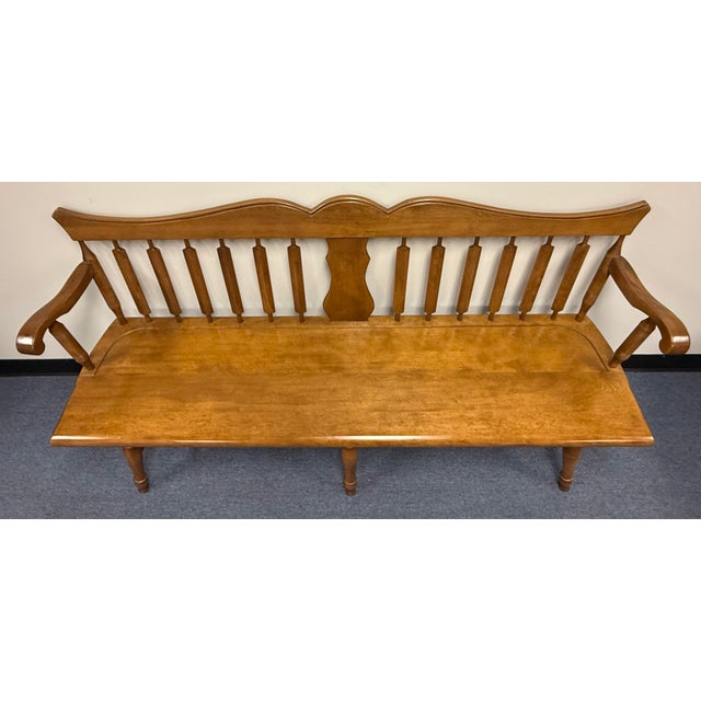 Brown Mid 20th Century Rockport Maple Bench For Sale - Image 8 of 12