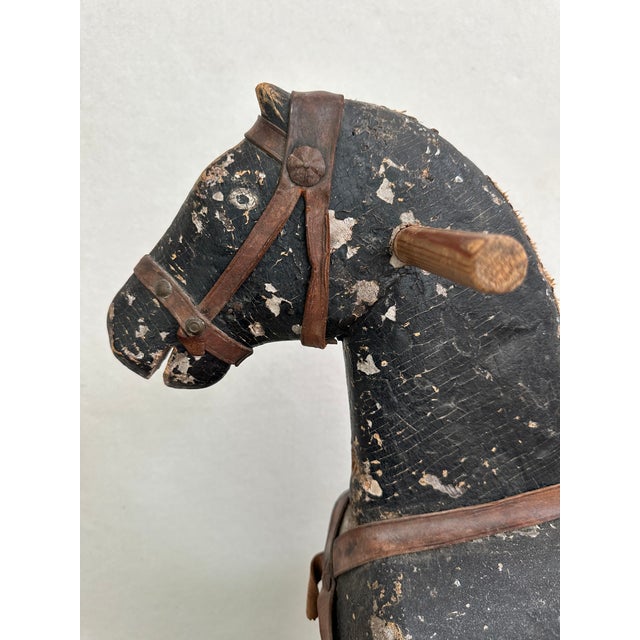 Shabby Chic Primitive Antique Rocking Horse For Sale - Image 3 of 11