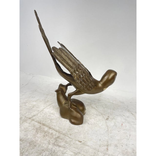 Parrot Statue in Gilded Bronze, 1950s For Sale - Image 4 of 12