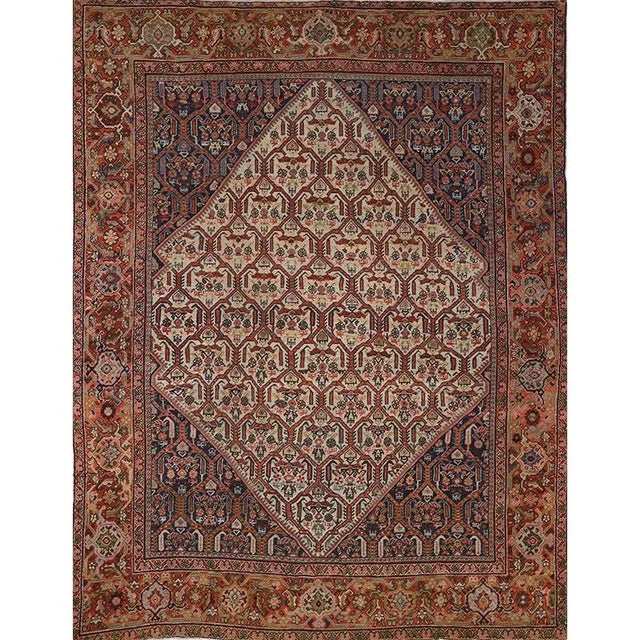 1920s Antique Persian Mahal Area Rug 8'10"×11'5" For Sale In Dallas - Image 6 of 6