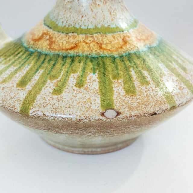 Beige Italian Modern Ceramic Jug in Beige and Green from Bertoncello, 1960s For Sale - Image 8 of 12