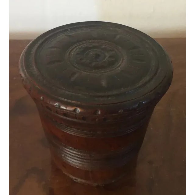 Brown Antique Early 19th Century George III Carved and Turned Mahogany Treen Box For Sale - Image 8 of 13