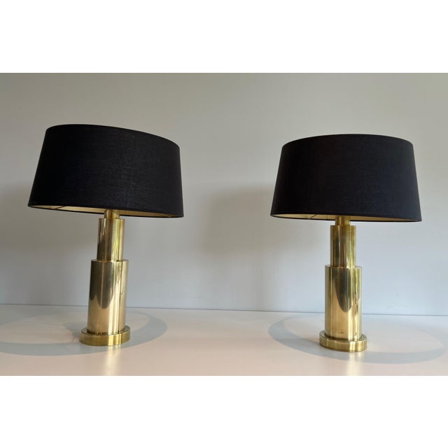 1970s Mid Century Modern Brass Desk Lamps - a Pair For Sale - Image 6 of 12