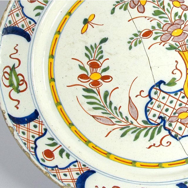 Antique 18th Century Dutch Ceramic Delft Plate For Sale - Image 10 of 11