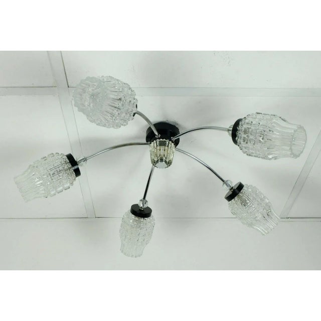 Black Lacquer & Chrome Sputnik Spider Ceiling Lamp, 1960s For Sale - Image 4 of 10