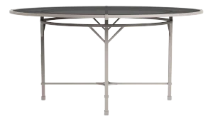 Brown Jordan Venetian 60" Round Dining Table - Glass Top, Dove frame