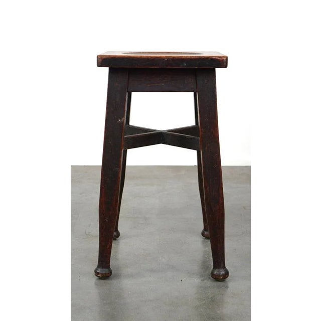 Antique English Oak Stool For Sale - Image 4 of 9
