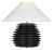 Kelly Wearstler by Visual Comfort Signature Crenelle 20" Stacked Table Lamp in Ebonized Birch with Linen Shad For Sale