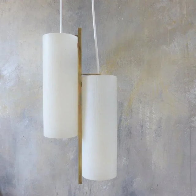 Scandinavian Ceiling Lamp in Brass and Opal Glass, 1950s For Sale - Image 14 of 18