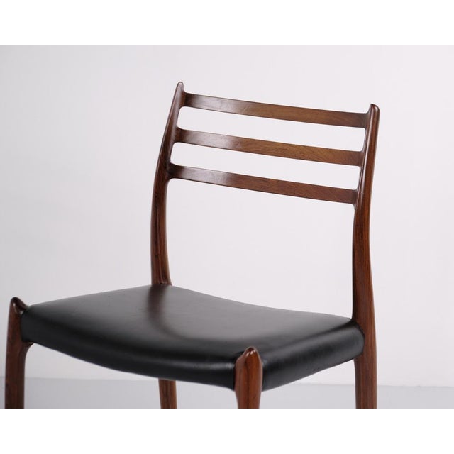 Model 78 Dining Chairs in Rosewood by N.O. Møller from J.L. Møllers, 1950s, Set of 6 For Sale - Image 9 of 12