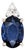Classic Sapphire Pendant With Earth Mined Diamonds: Solid 14k Gold, Oval 7x5mm For Sale