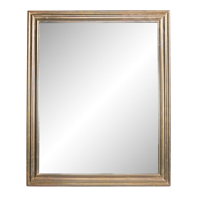 Late 20th Century Large Antique Brass Mirror Chairish