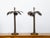 Pair of French 1920s Bronze Palm Tree Table Lamps on Octagonal Bases, USA Wired For Sale In Atlanta - Image 6 of 11