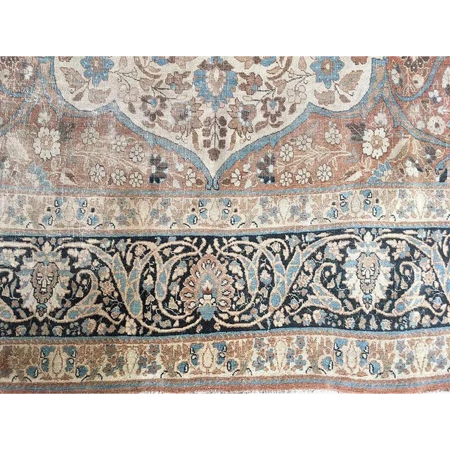 Persian Early 20th Century Antique Distressed Persian Tabriz Rug - 8′9″ × 12′ For Sale - Image 3 of 8