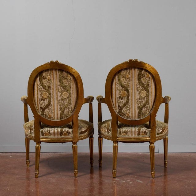 Napoleon III Style Gilded Armchairs, Set of 2 For Sale - Image 3 of 9