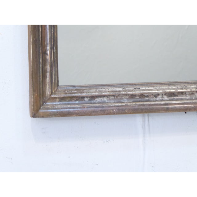 American Antique Dark Silverleaf Mirror For Sale - Image 3 of 4