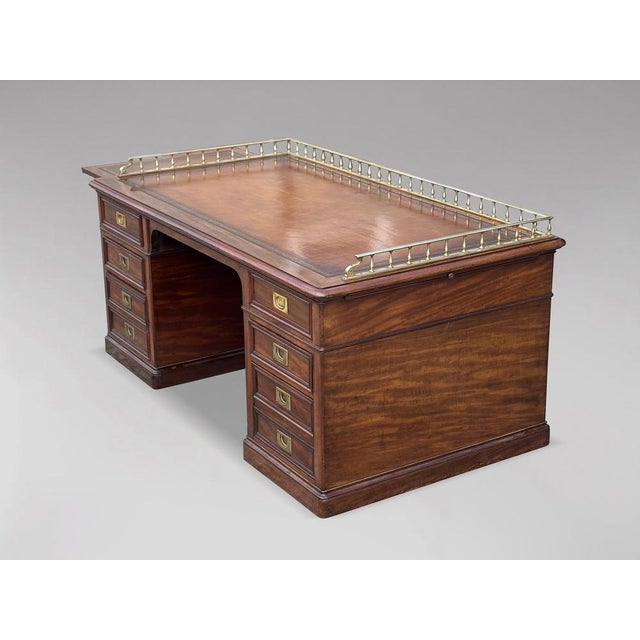Antique Victorian Mahogany Campaign Desk, 1850 For Sale - Image 15 of 17