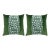 Pair of Emerald Velvet Pillow With Fretwork Center Stripe 22x22 For Sale