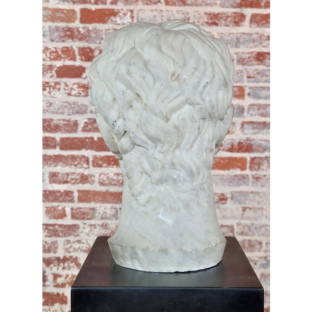 Antique Marble Head of a Roman Emperor With Stand For Sale - Image 10 of 10
