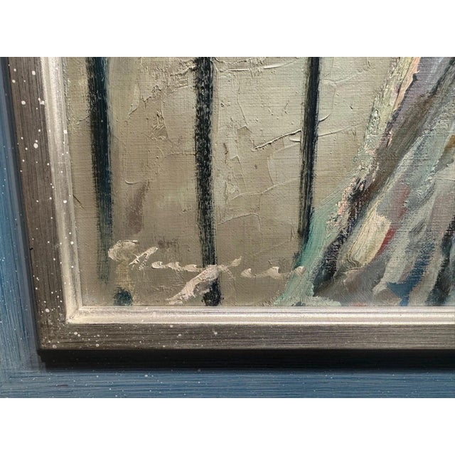 Beige Hans Jörg Wagner, Munich, Trouville Beach Promenade, France, Oil Painting on Canvas, Framed For Sale - Image 8 of 13