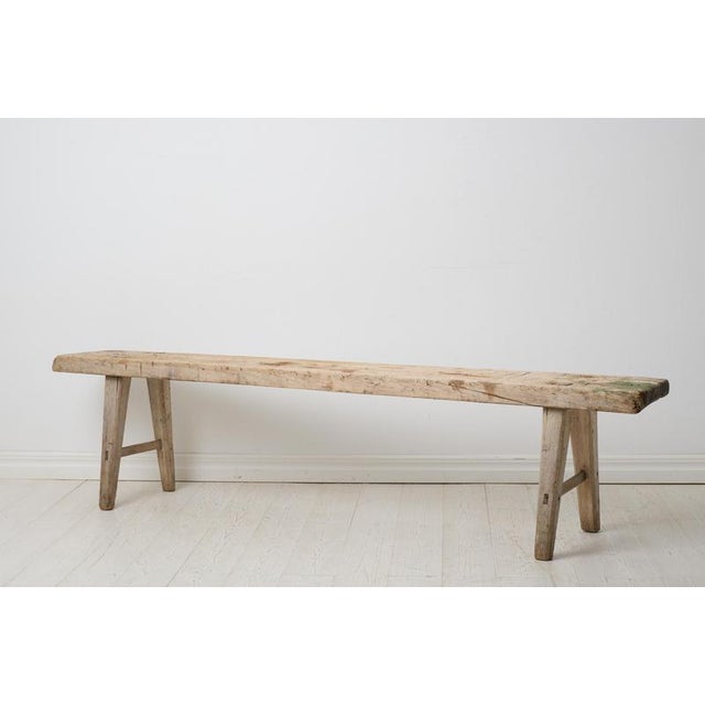 Rustic Primitive Handmade Bench, Northern Sweden For Sale - Image 4 of 10