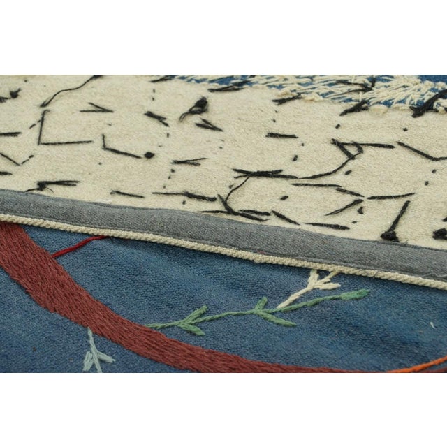Textile Rug & Kilim’s Suzani Style Kilim in Blue With Polychrome Tree and Bird Pictorial For Sale - Image 7 of 7