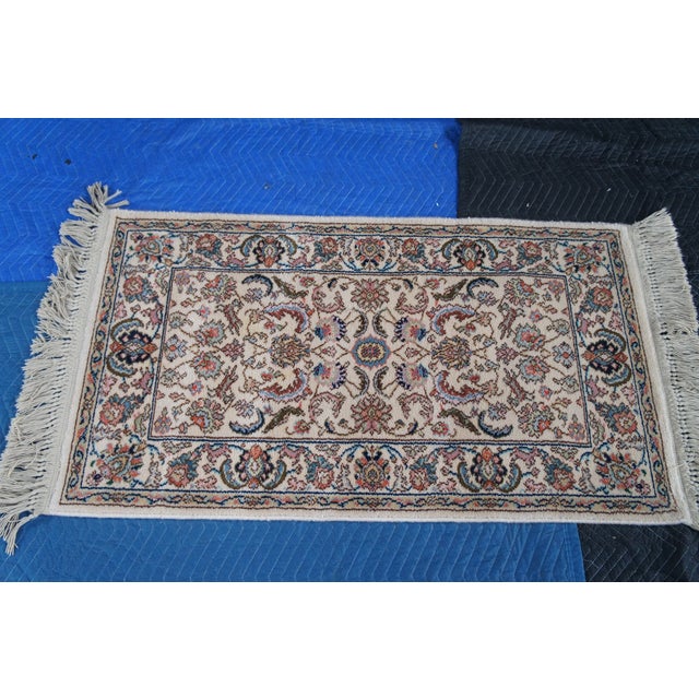 Karastan 100% Wool Oriental Floral Palmette Animal 738 Area Rug Mat 4' X 2' For Sale - Image 4 of 14