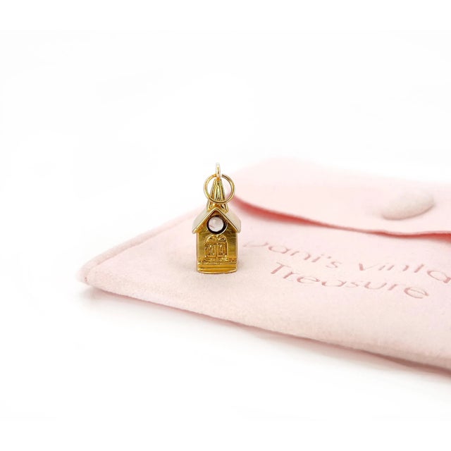 Gold Vintage Gold Stanhope Viewer Chapel Charm, Lord’s Prayer, 14k For Sale - Image 8 of 9