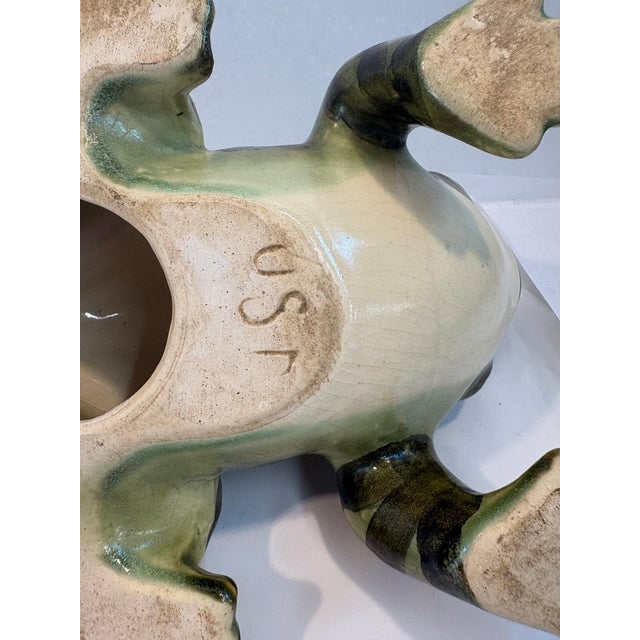 Vintage Ceramic Usa Marked Garden Frog For Sale - Image 9 of 9