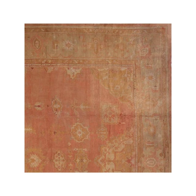 1920s Antique Turkish Oushak Area Rug For Sale - Image 5 of 5