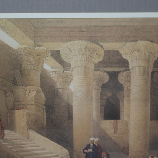Gray Pair Antique Prints of The Hypaethral Temple at Philae & Esneh C1855 For Sale - Image 8 of 12