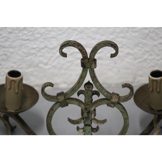 Vintage Royal Lily Decor Wall Lamps, 1950s, Set of 2 For Sale - Image 9 of 18