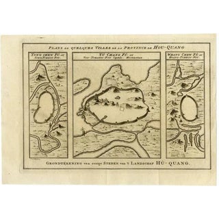 Antique Map of Cities in the Region of Hubei in China, 1758 For Sale
