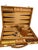 Mid-Century Modern Vintage Mid-Century Backgammon Game Set Faux Crocodile Travel Case For Sale - Image 3 of 18